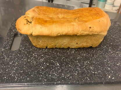 Pesto bread loaf, fresh baked fresh pesto spread