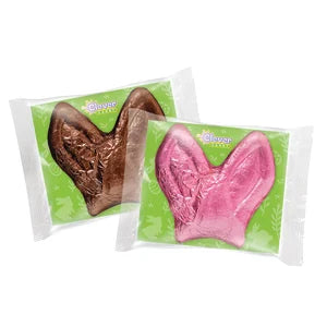 Clever Candy Foil Bunny Ears Pink/brown Milk Chocolate 3 Oz