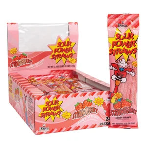 Sour Power Straws Strawberry 1.75 Oz