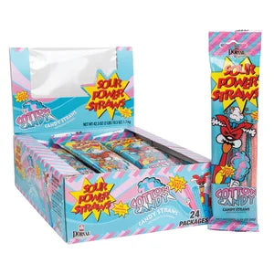 Sour Power Straws Cotton Candy 1.75 Oz