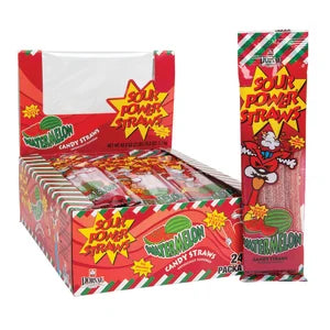 Sour Power Straws Watermelon 1.75 Oz