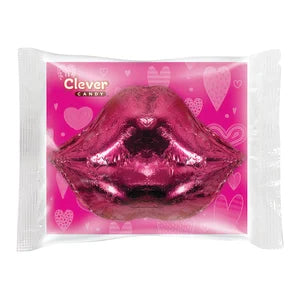 Clever Candy Foil Hot Pink Lips Milk Chocolate 3 Oz