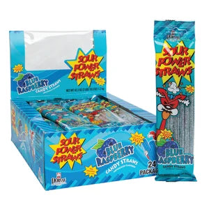 Sour Power Straws Blue Raspberry 1.75 Oz