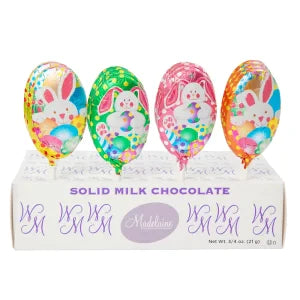 Madelaine Milk Chocolate Foiled Easter Egg 0.75 Oz Lollipop