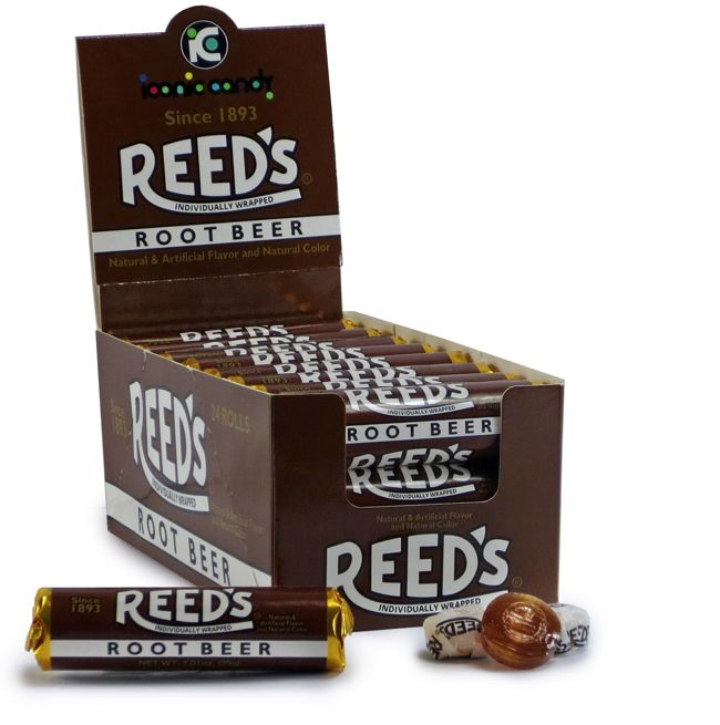 Iconic Reed's Root Beer Hard Candy Rolls 24ct