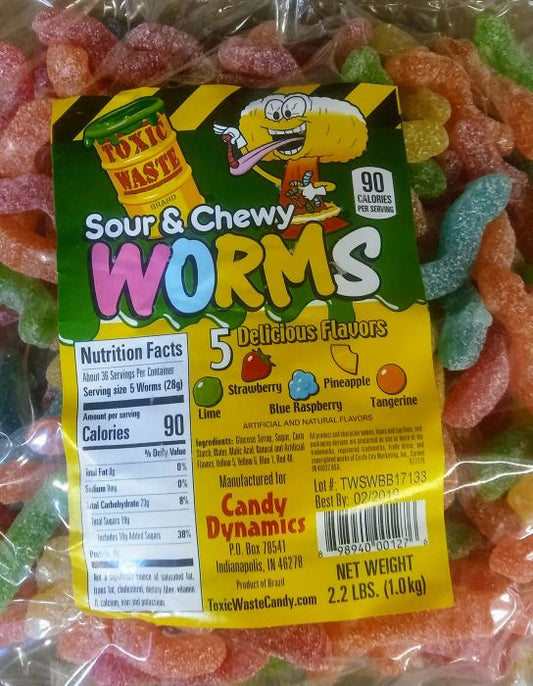 Toxic Waste Sour Chewy Worms 2.2lb