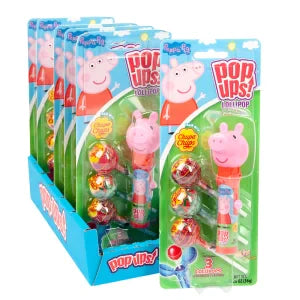 Pop Ups Peppa Pig Lollipops 1.26 Oz Blister Pack