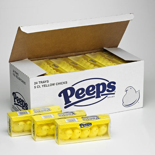 Peeps Marshmallow Yellow Chicks 5ct 24ct