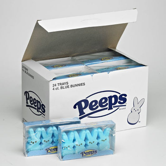 Peeps Marshmallow Bunnies Blue 4pk 24ct