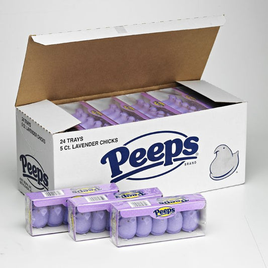 Peeps Marshmallow Lavender Chicks 5ct 24ct