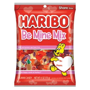 Haribo Be Mine Mix 4 Oz Peg Bag