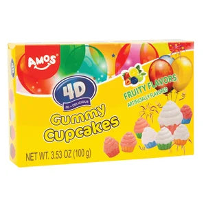 Amos 4d Gummy Cupcakes 3.53 Oz Theater Box