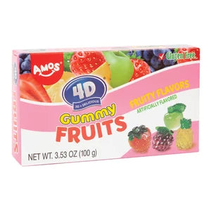 Amos 4d Gummy Fruits 3.53 Oz Theater Box