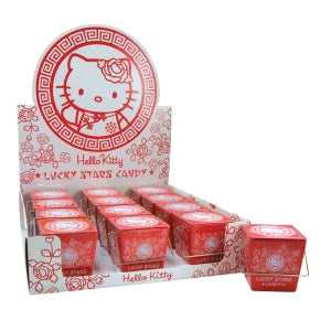 Hello Kitty Lucky Stars Take Out Container With Lucky Stars Candy 1.5 Oz Tin