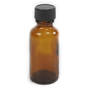 1 fl oz Amber Glass Bottle with Lid 360/case