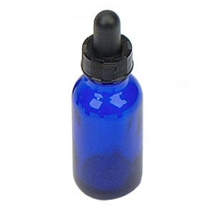 1 fl oz Blue Cobalt Glass Bottle & Dropper