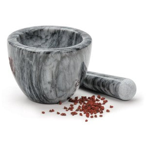 Mortar & Pestle, Dark Grey Marble 4.75"