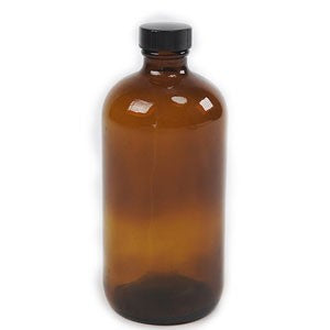 16 fl oz Amber Glass Bottle with Lid