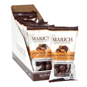 Marich Milk Chocolate English Toffee Caramels 2.1 Oz