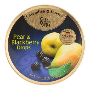 Cavendish & Harvey Pear & Blackberry Drops 5.3 Oz Tin