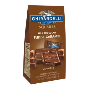 Ghirardelli Milk Chocolate Fudge Caramel Filled Squares 5.3 Oz Bag