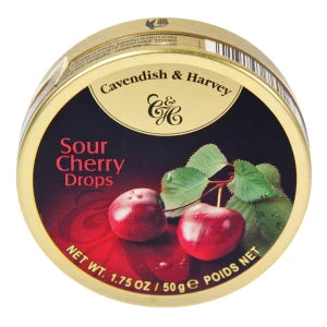 Cavendish & Harvey Sour Cherry Drops 1.75 Oz Tin