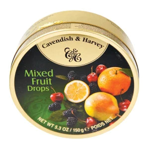 Cavendish & Harvey Mixed Fruit Drops 5.3 Oz Tin