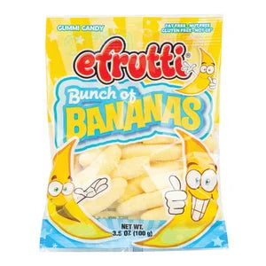 Efrutti Bunch Of Bananas Gummi Bananas 3.5 Oz Peg Bag