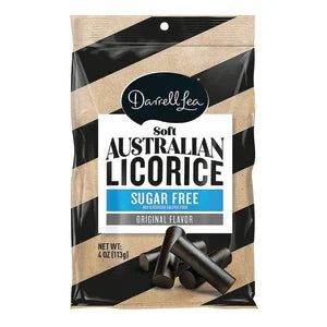 Darrell Lea Sugar Free Black Licorice 4 Oz Pouch