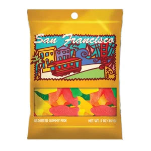 Amusemints San Francisco Assorted Gummy Fish 5 Oz Peg Bag *sf Dc Only*