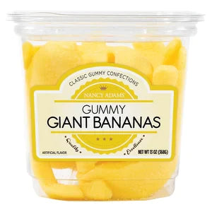 Nancy Adams Gummy Giant Bananas 13 Oz Tub