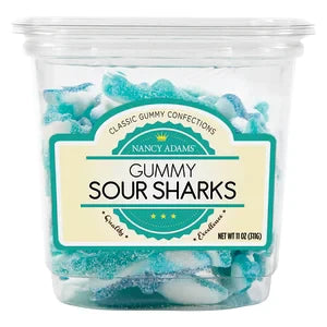 Nancy Adams Gummy Sour Sharks 11 Oz Tub