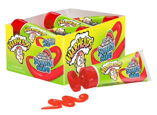 Warheads Squeeze Candy Tube Sour Watermelon 12ct