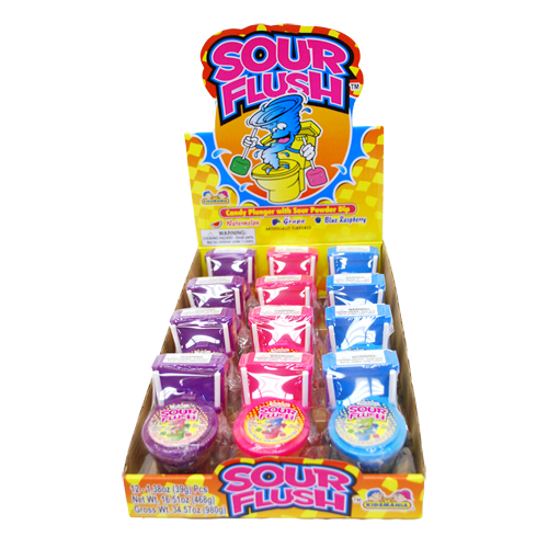 Kidsmania Sour Flush Candy Toilet With Sour Powder Dip 12ct