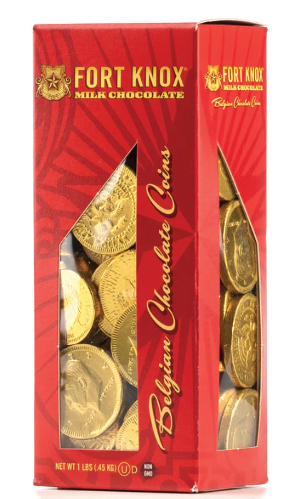 Fort Knox Tower Box Chocolate Coins 1 Lb Case