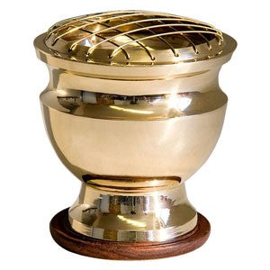 Brass Screen Charcoal Burner with Coaster