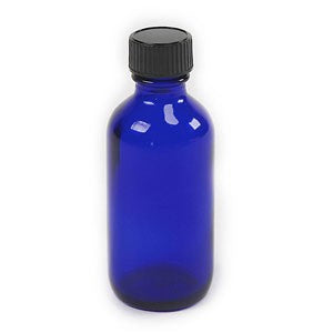 2 fl oz Blue Cobalt Glass Bottle with Lid