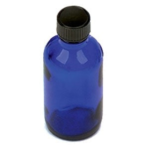 4 fl oz Blue Cobalt Glass Bottle with Lid