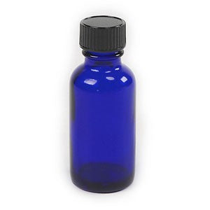 1 fl oz Blue Cobalt Glass Bottle with Lid