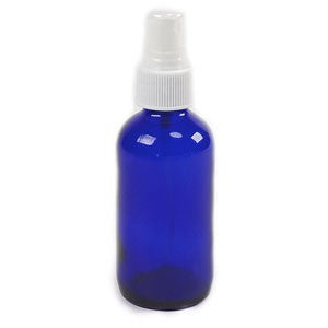 4 fl oz Blue Cobalt Glass Bottle with Fine Mist Sprayer Cap