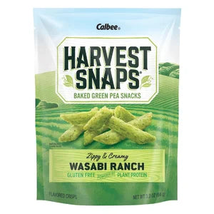 Calbee Harvest Snaps Wasabi Ranch Snapea Crisps 3.3 Oz Pouch