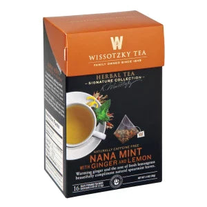 Wissotzky Nana Mint With Ginger And Lemon Tea 16 Ct Box