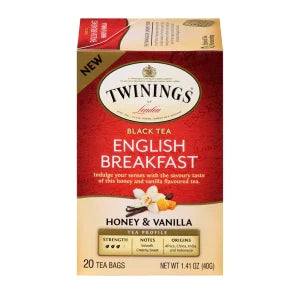 Twinings Honey And Vanilla English Breakfast Tea 20 Ct Box