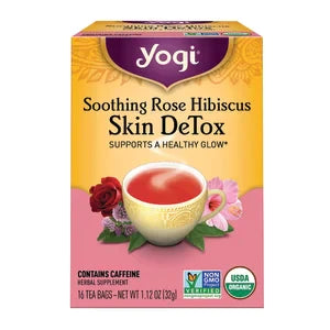 Yogi Tea Rose Hibiscus Skin Detox Tea 16 Ct Box