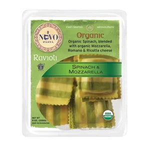 Nuovo Organic Spinach And Mozzarella Ravioli Pasta 9 Oz