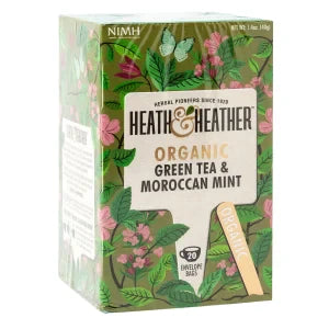 Heath & Heather Organic Green Tea With Moroccan Mint 20 Ct Box