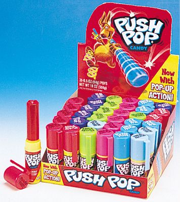 The Bazooka Company Push Pop Fruit Frenzy 24ct