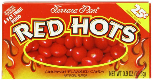 Ferrara Pan Prepriced $.25 Red Hots Cinnamon Candy .9oz 24ct