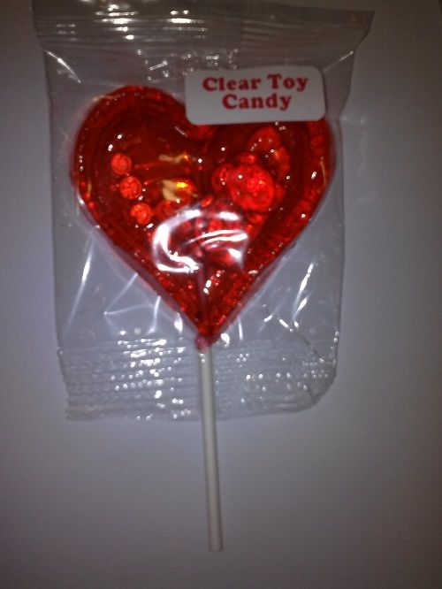 E&a Large Clear Toy Heart Pops 24ct *fragile Item*